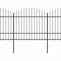 Recinzione Giardino Punta a Lancia (1,5-1,75)x3,4m Acciaio Nera cod mxl 19128