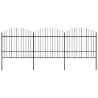 Recinzione Giardino Punta a Lancia (1,5-1,75)x5,1m Acciaio Nera cod mxl 19141