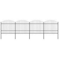 Recinzione Giardino Punta a Lancia (1,5-1,75)x6,8m Acciaio Nera cod mxl 19147