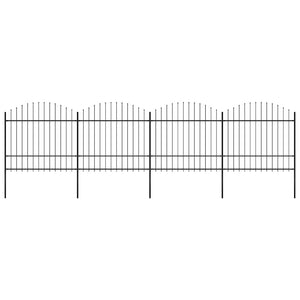 Recinzione Giardino Punta a Lancia (1,5-1,75)x6,8m Acciaio Nera cod mxl 19147