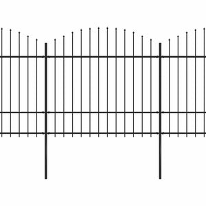 Recinzione Giardino Punta a Lancia (1,5-1,75)x6,8m Acciaio Nera cod mxl 19147