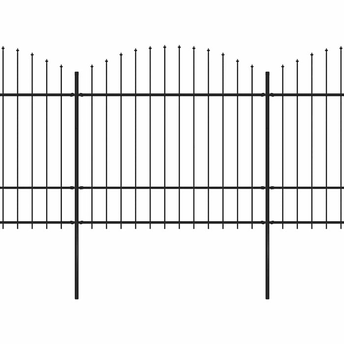 Recinzione Giardino Punta a Lancia (1,5-1,75)x6,8m Acciaio Nera cod mxl 19147