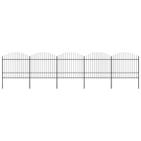 Recinzione Giardino Punta a Lancia (1,5-1,75)x8,5m Acciaio Nera cod mxl 19132