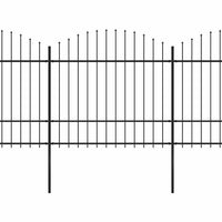 Recinzione Giardino Punta a Lancia (1,5-1,75)x8,5m Acciaio Nera cod mxl 19132