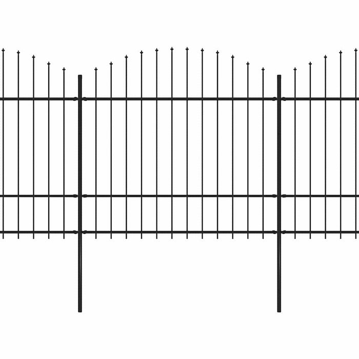 Recinzione Giardino Punta a Lancia (1,5-1,75)x8,5m Acciaio Nera cod mxl 19132