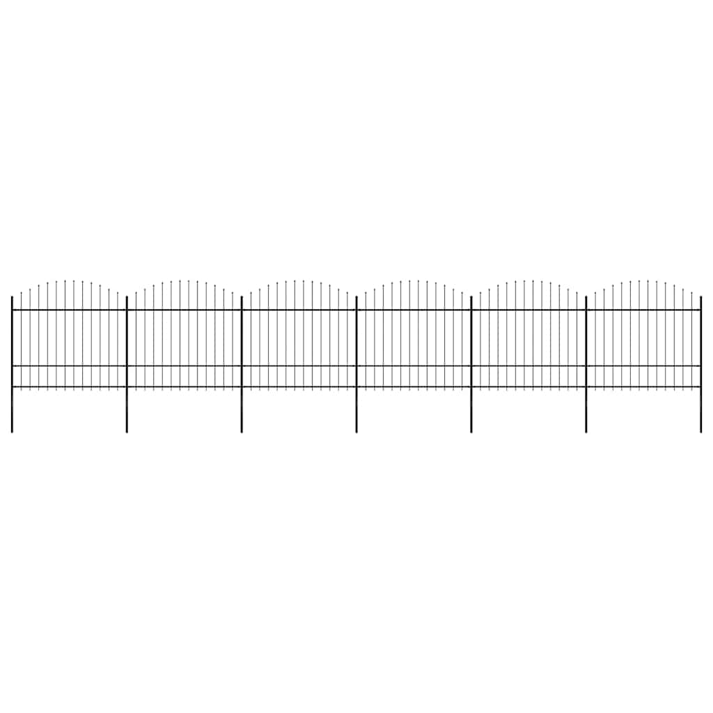 Recinzione Giardino Punta Lancia (1,5-1,75)x10,2m Acciaio Nera cod mxl 19127