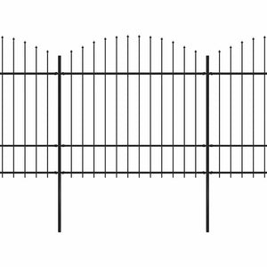 Recinzione Giardino Punta Lancia (1,5-1,75)x10,2m Acciaio Nera cod mxl 19127