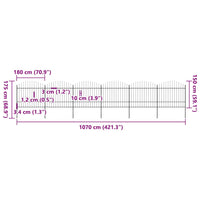 Recinzione Giardino Punta Lancia (1,5-1,75)x10,2m Acciaio Nera cod mxl 19127