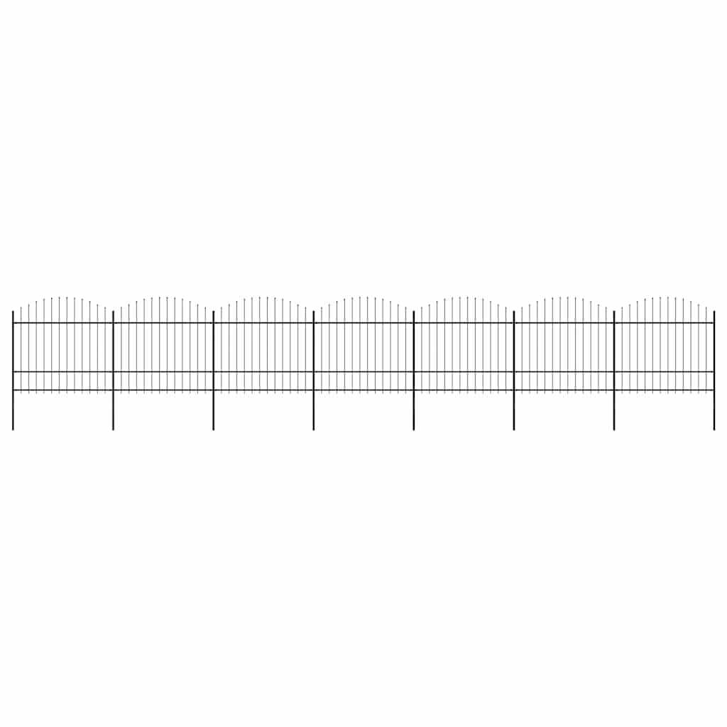 Recinzione Giardino Punta Lancia (1,5-1,75)x11,9m Acciaio Nera cod mxl 19130
