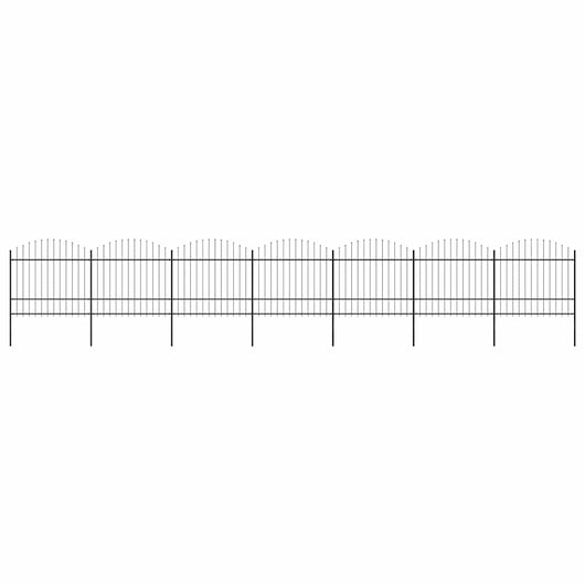 Recinzione Giardino Punta Lancia (1,5-1,75)x11,9m Acciaio Nera cod mxl 19130