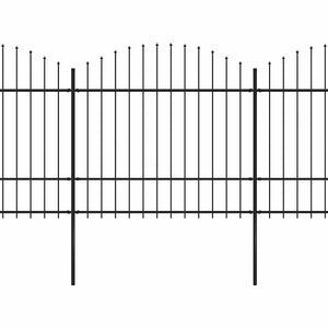 Recinzione Giardino Punta Lancia (1,5-1,75)x11,9m Acciaio Nera cod mxl 19130