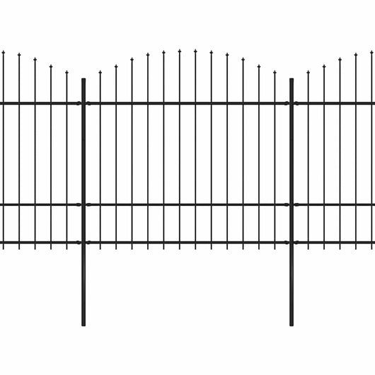 Recinzione Giardino Punta Lancia (1,5-1,75)x11,9m Acciaio Nera cod mxl 19130