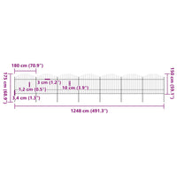 Recinzione Giardino Punta Lancia (1,5-1,75)x11,9m Acciaio Nera cod mxl 19130
