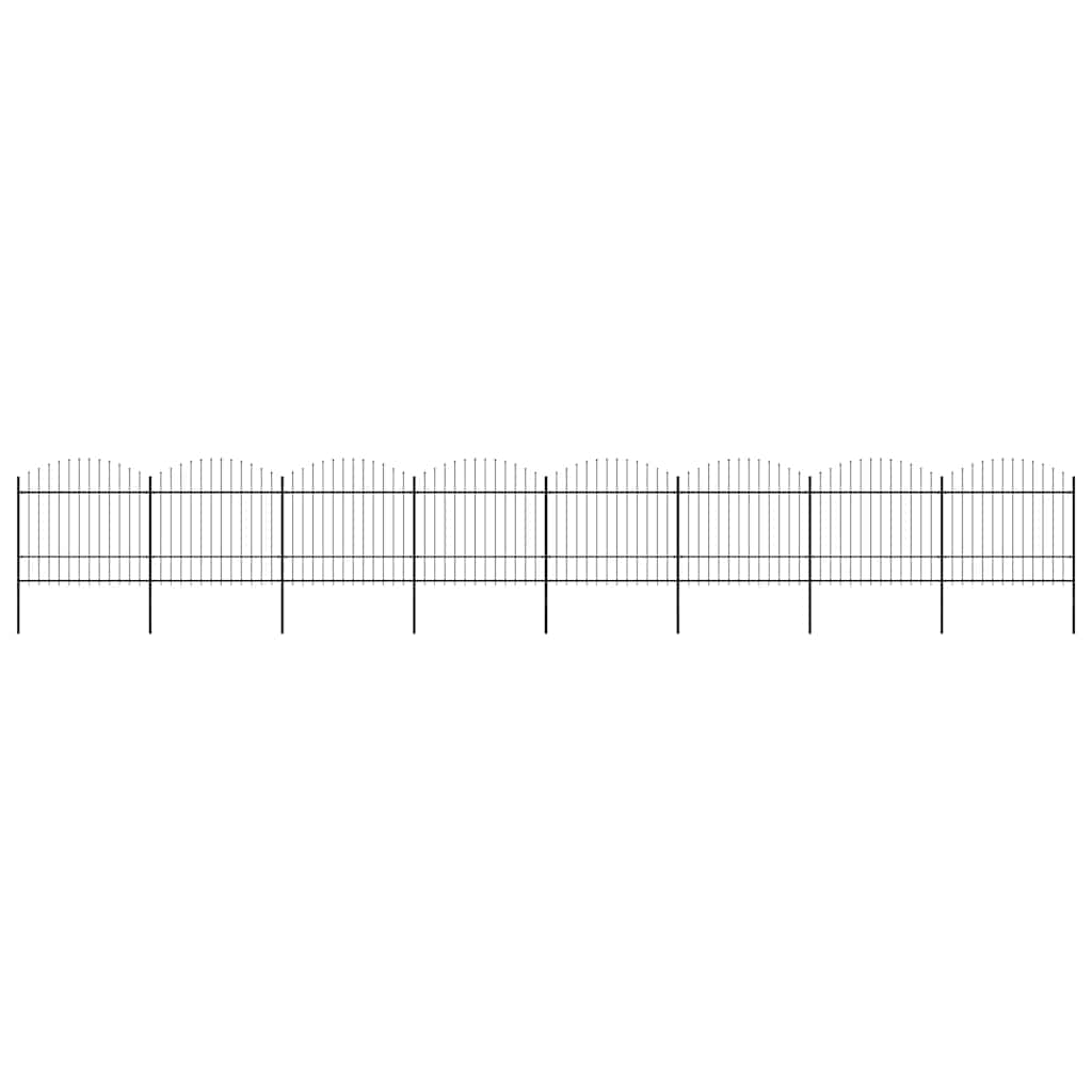 Recinzione Giardino Punta Lancia (1,5-1,75)x13,6m Acciaio Nero cod mxl 19153