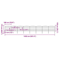 Recinzione Giardino Punta Lancia (1,5-1,75)x13,6m Acciaio Nero cod mxl 19153
