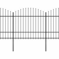 Recinzione Giardino Punta a Lancia (1,5-1,75)x17m Acciaio Nera cod mxl 19140