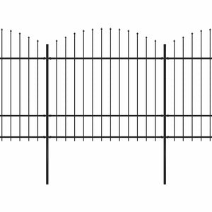 Recinzione Giardino Punta a Lancia (1,5-1,75)x17m Acciaio Nera cod mxl 19140