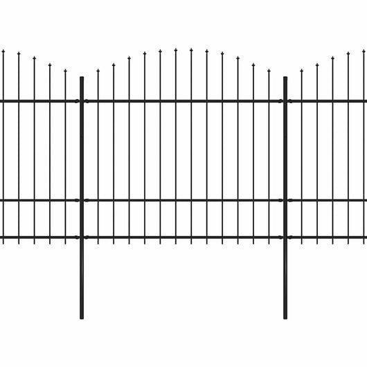 Recinzione Giardino Punta a Lancia (1,5-1,75)x17m Acciaio Nera cod mxl 19140
