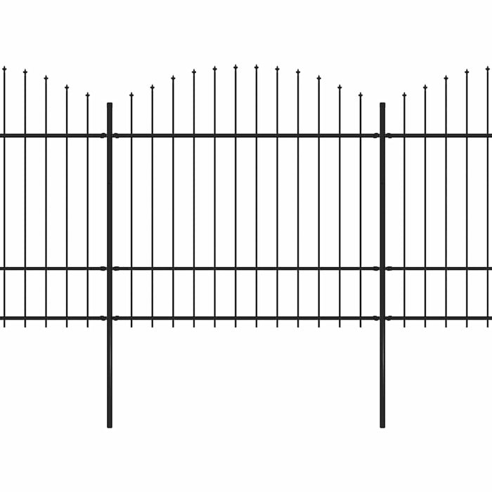 Recinzione Giardino Punta a Lancia (1,5-1,75)x17m Acciaio Nera cod mxl 19140