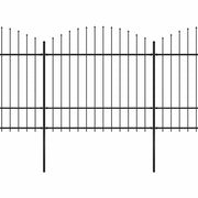 Recinzione da Giardino con Punta a Lancia in Acciaio 1781,5x175 cm Nero 277748