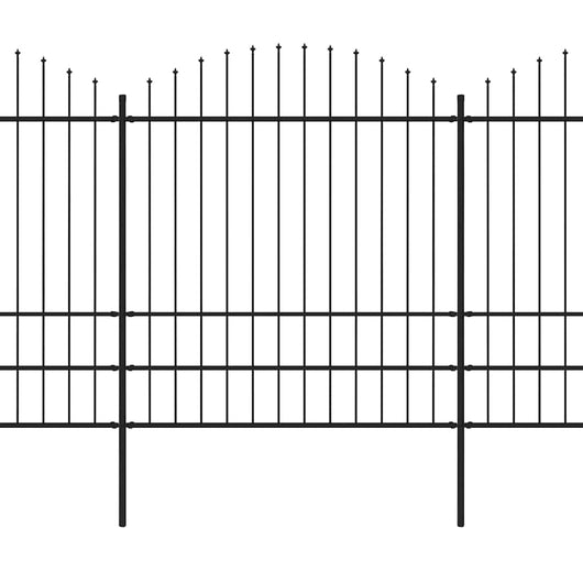 Recinzione Giardino Punta a Lancia (1,75-2)x3,4m Acciaio Nera cod mxl 16242