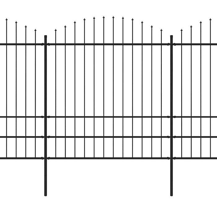 Recinzione Giardino Punta a Lancia (1,75-2)x3,4m Acciaio Nera cod mxl 16242
