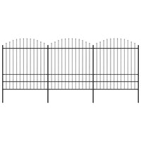 Recinzione Giardino Punta a Lancia (1,75-2)x5,1m Acciaio Nera cod mxl 15595