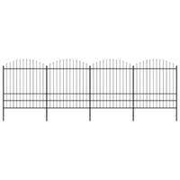 Recinzione Giardino Punta a Lancia (1,75-2)x6,8m Acciaio Nera cod mxl 16250