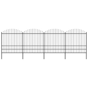 Recinzione Giardino Punta a Lancia (1,75-2)x6,8m Acciaio Nera cod mxl 16250