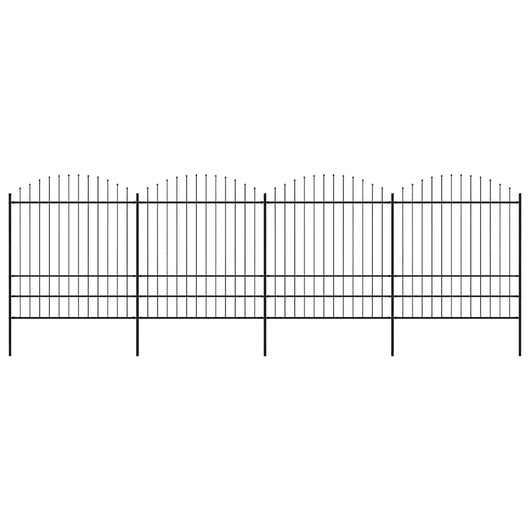 Recinzione Giardino Punta a Lancia (1,75-2)x6,8m Acciaio Nera cod mxl 16250