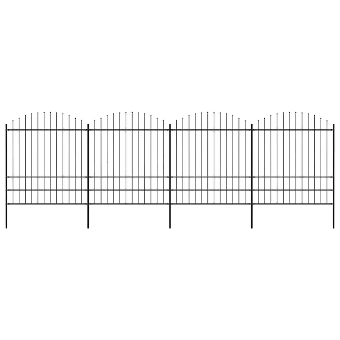 Recinzione Giardino Punta a Lancia (1,75-2)x6,8m Acciaio Nera cod mxl 16250