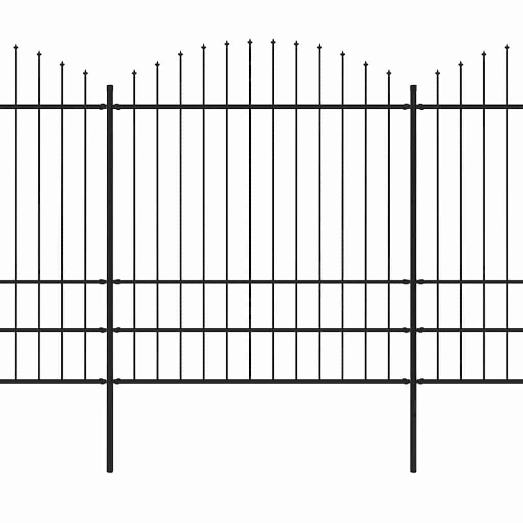 Recinzione Giardino Punta a Lancia (1,75-2)x6,8m Acciaio Nera cod mxl 16250