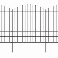 Recinzione Giardino Punta a Lancia (1,75-2)x6,8m Acciaio Nera cod mxl 16250