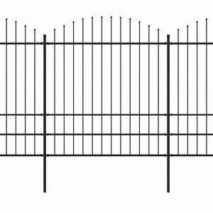 Recinzione Giardino Punta a Lancia (1,75-2)x6,8m Acciaio Nera cod mxl 16250