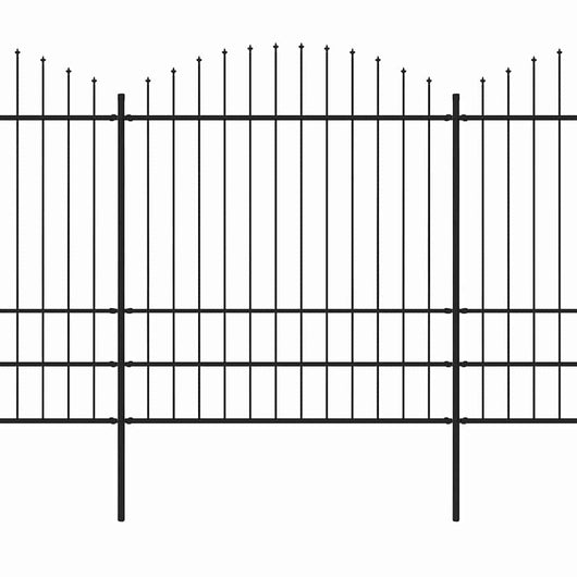 Recinzione Giardino Punta a Lancia (1,75-2)x6,8m Acciaio Nera cod mxl 16250
