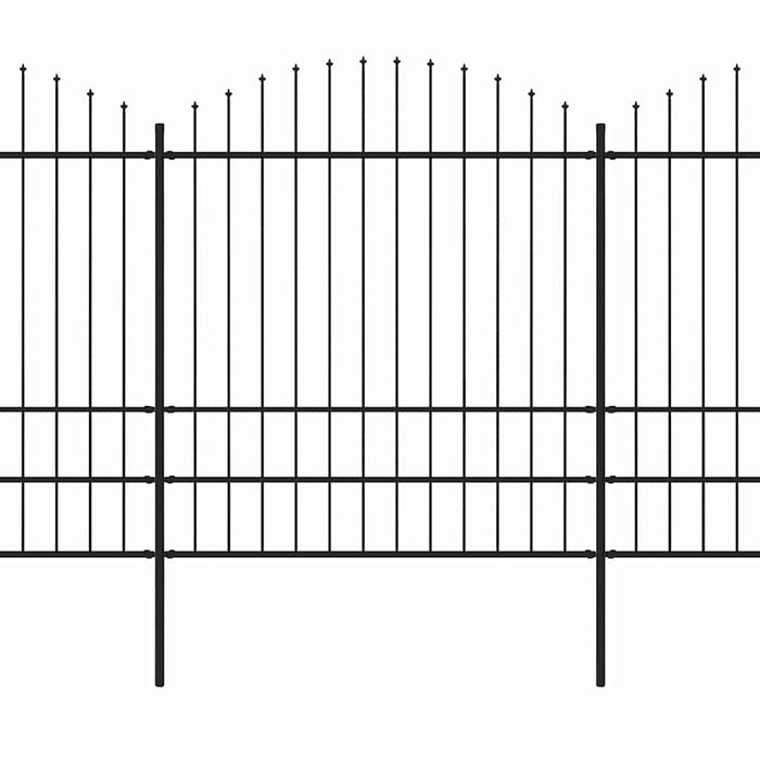Recinzione Giardino Punta a Lancia (1,75-2)x6,8m Acciaio Nera cod mxl 16250