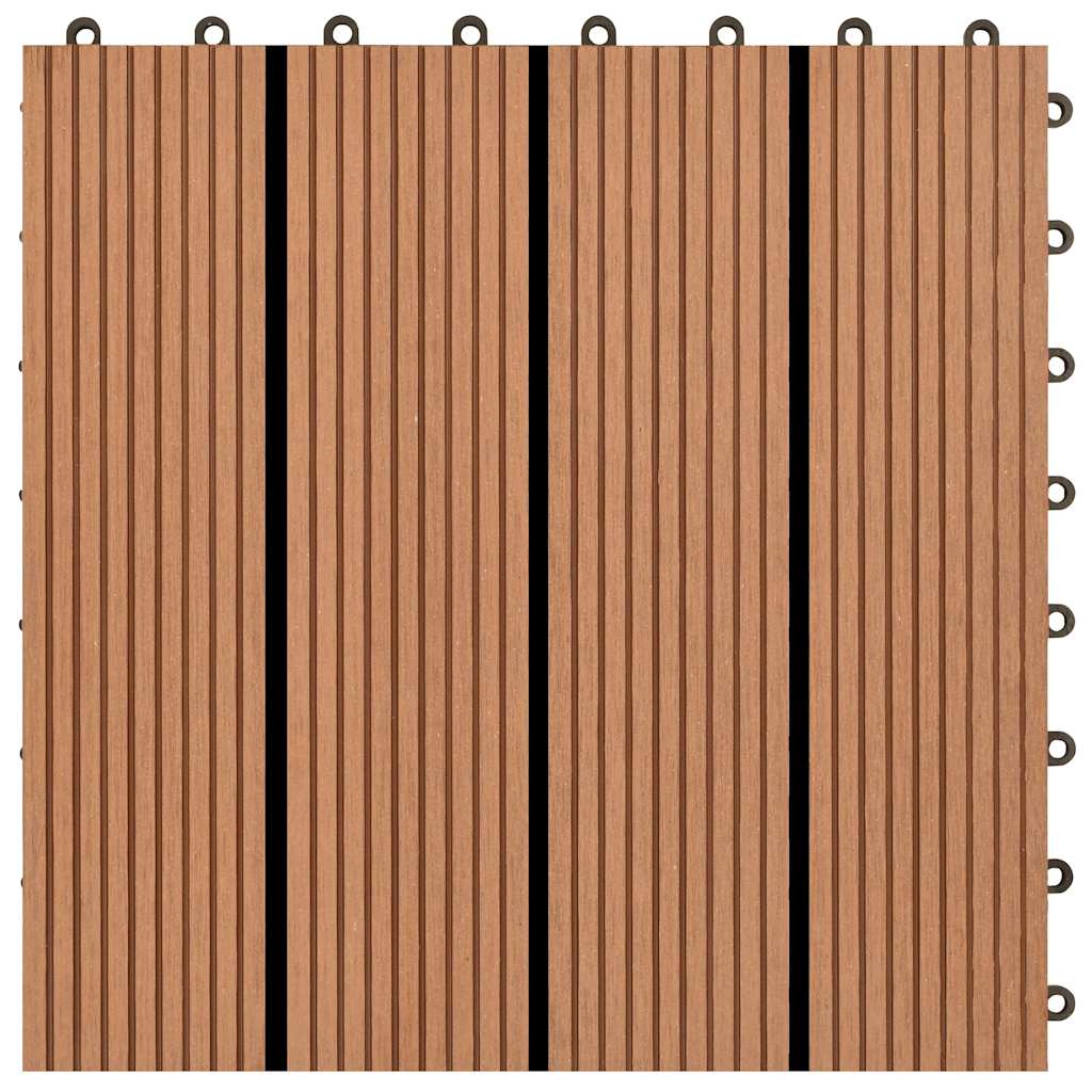Piastrelle per Decking 22 pz 30x30cm 2mq in WPC Marrone 277796