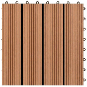 Piastrelle per Decking 22 pz 30x30cm 2mq in WPC Marrone 277796