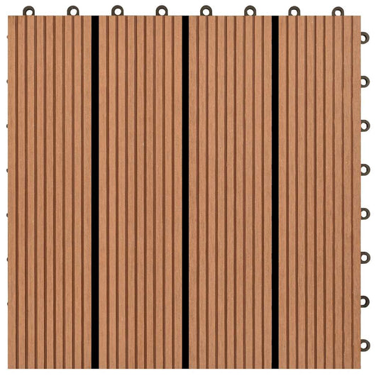 Piastrelle per Decking 22 pz 30x30cm 2mq in WPC Marrone 277796