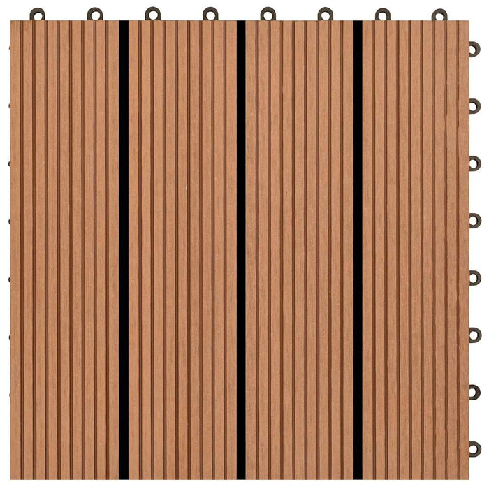 Piastrelle per Decking 22 pz 30x30cm 2mq in WPC Marrone 277796
