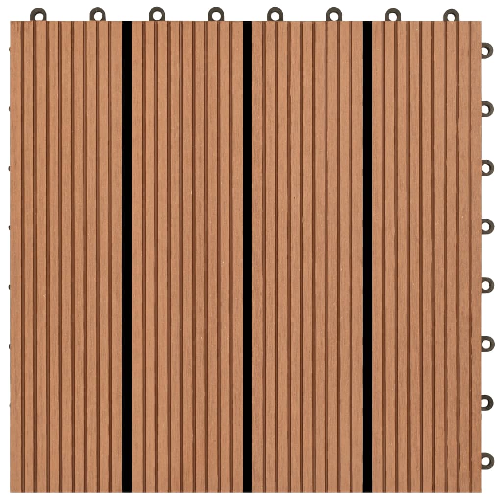 Piastrelle per Decking 22 pz 30x30cm 2mq in WPC Marrone 277796
