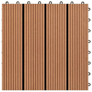 Piastrelle per Decking 22 pz 30x30cm 2mq in WPC Marrone 277796