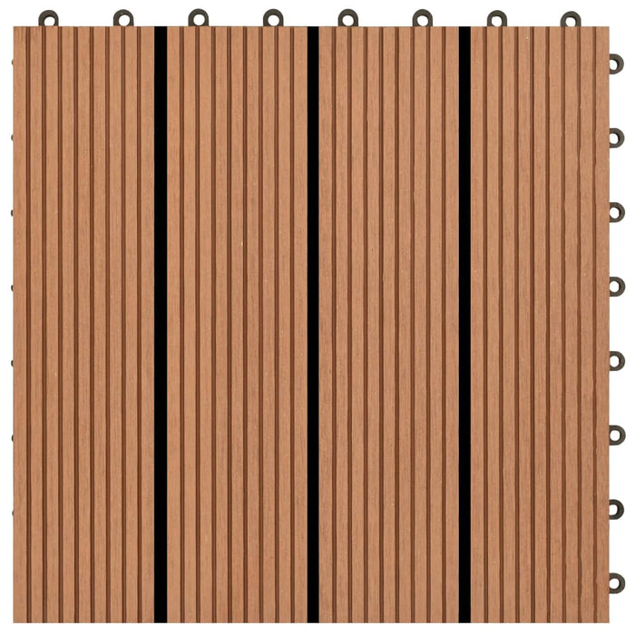 Piastrelle per Decking 22 pz 30x30cm 2mq in WPC Marrone 277796