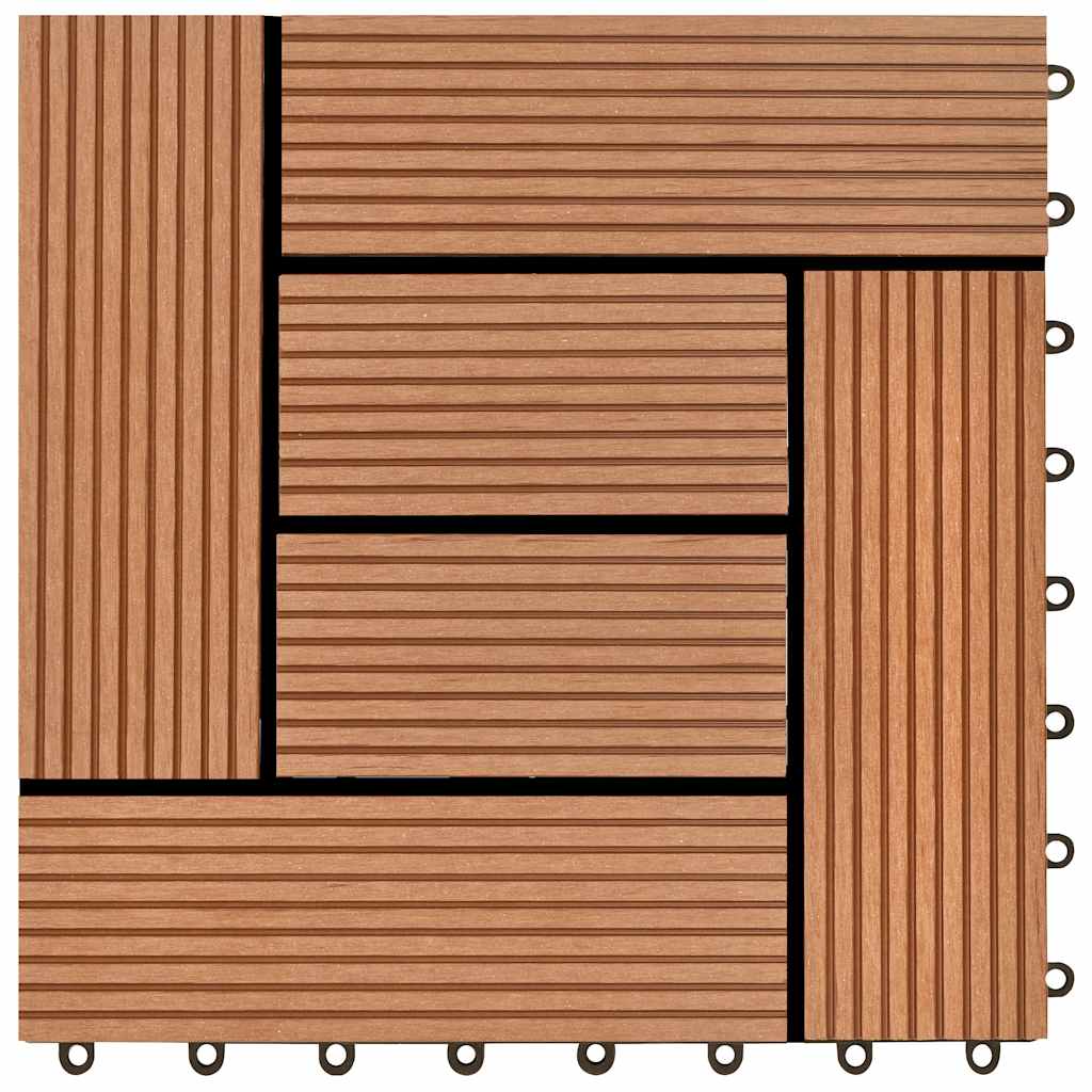 Piastrelle per Decking 22 pz 30x30cm 2mq in WPC Marrone 277798
