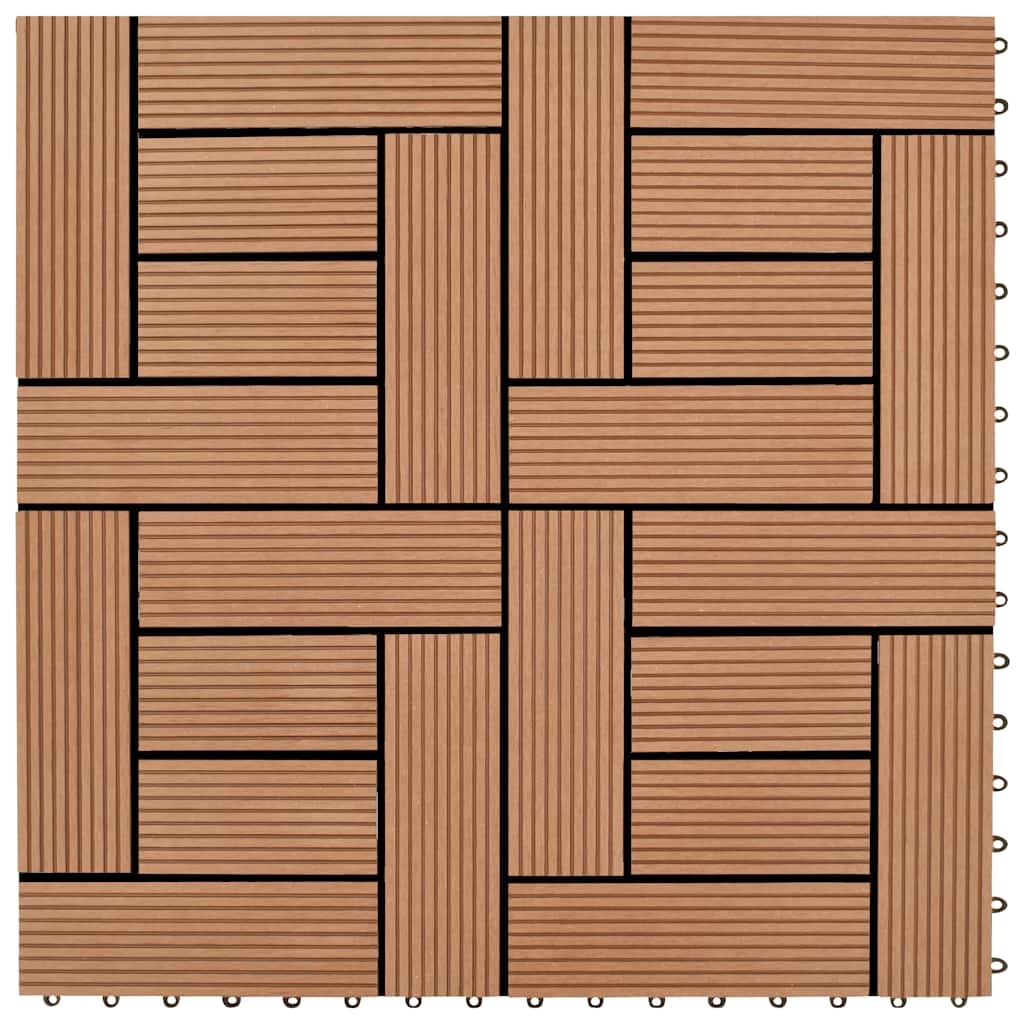 Piastrelle per Decking 22 pz 30x30cm 2mq in WPC Marrone 277798