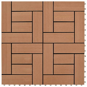 Piastrelle per Decking 22 pz 30x30cm 2mq in WPC Marrone 277798