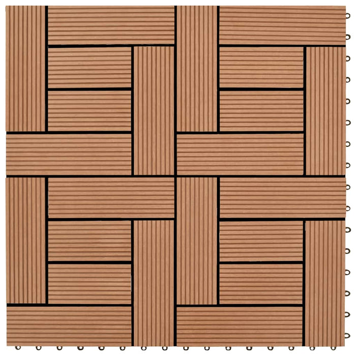 Piastrelle per Decking 22 pz 30x30cm 2mq in WPC Marrone 277798