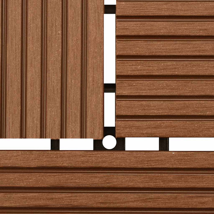 Piastrelle per Decking 22 pz 30x30cm 2mq in WPC Marrone 277798