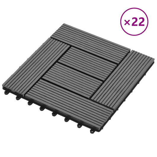 Piastrelle per Decking 22 pz 30x30cm 2mq in WPC Grigio cod mxl 49501