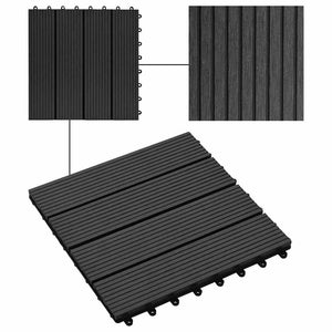 Piastrelle per Decking 22 pz 30x30cm 2mq in WPC Nero 277800
